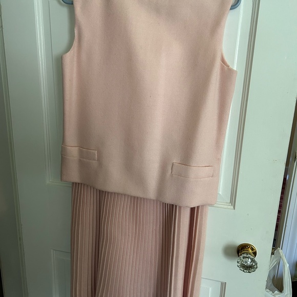 Norman Norell 3 pc vintage wool dress & sleeveless overtop, blazer,scarf. Lined. - Picture 3 of 10